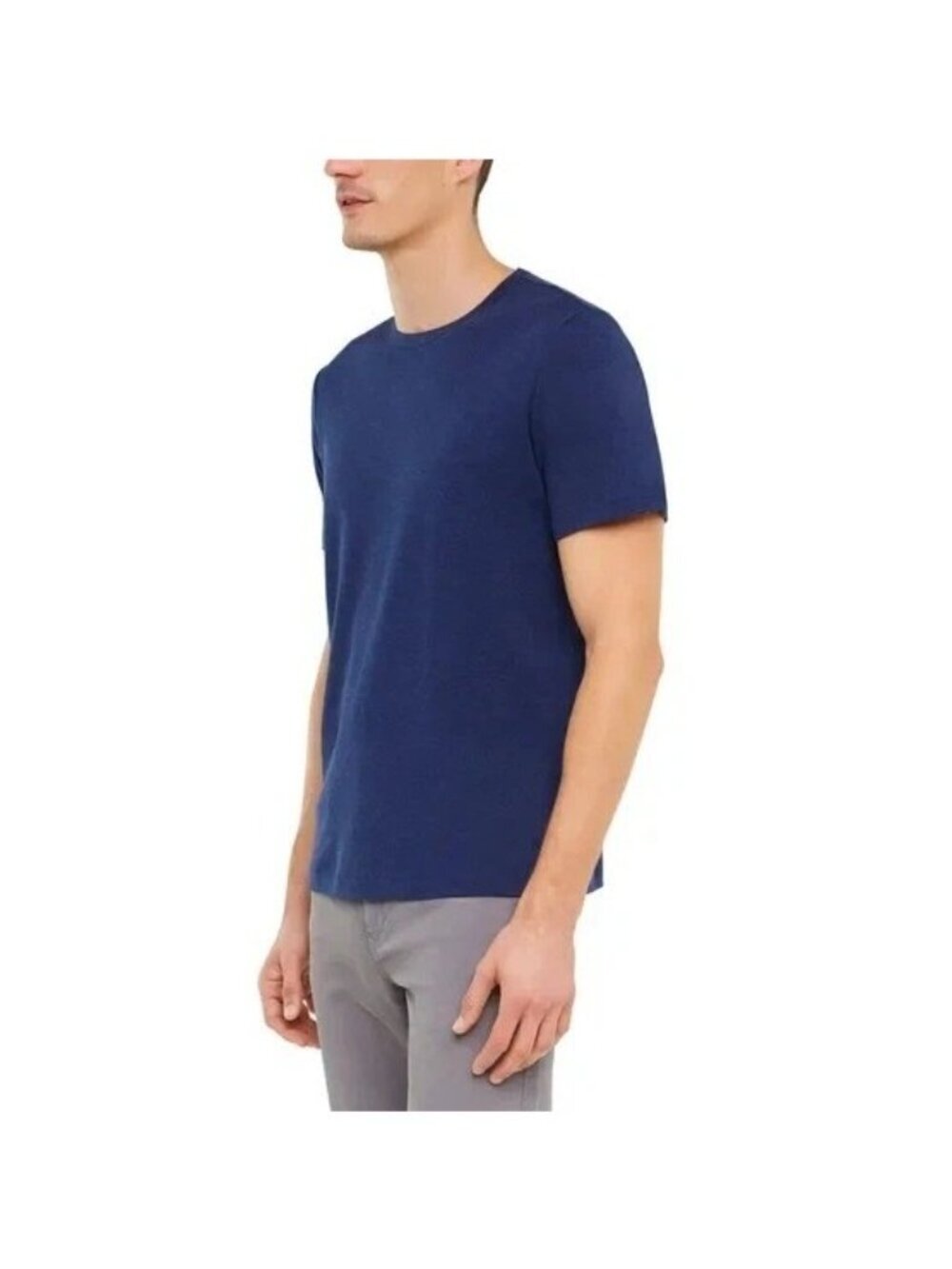 NWT Banana Republic Men's M Blue Luxe Touch Tee Short Sleeve Crewneck - Picture 2 of 10